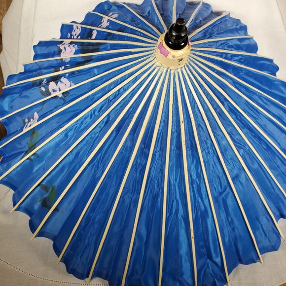 vintage Chinese silky umbrella parasol